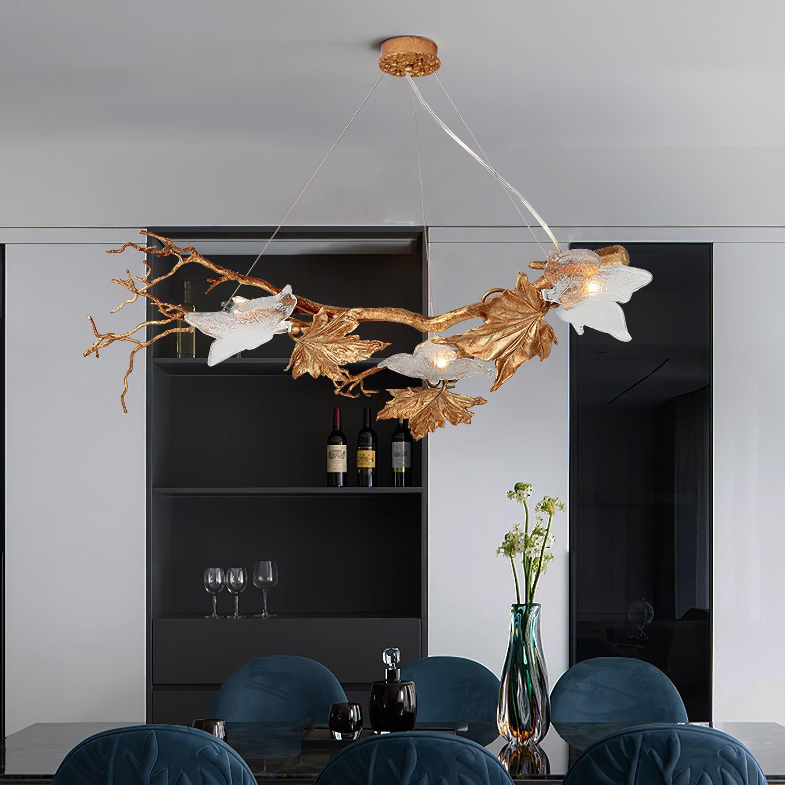 Folio Branch Brass Chandelier - Lumpaz