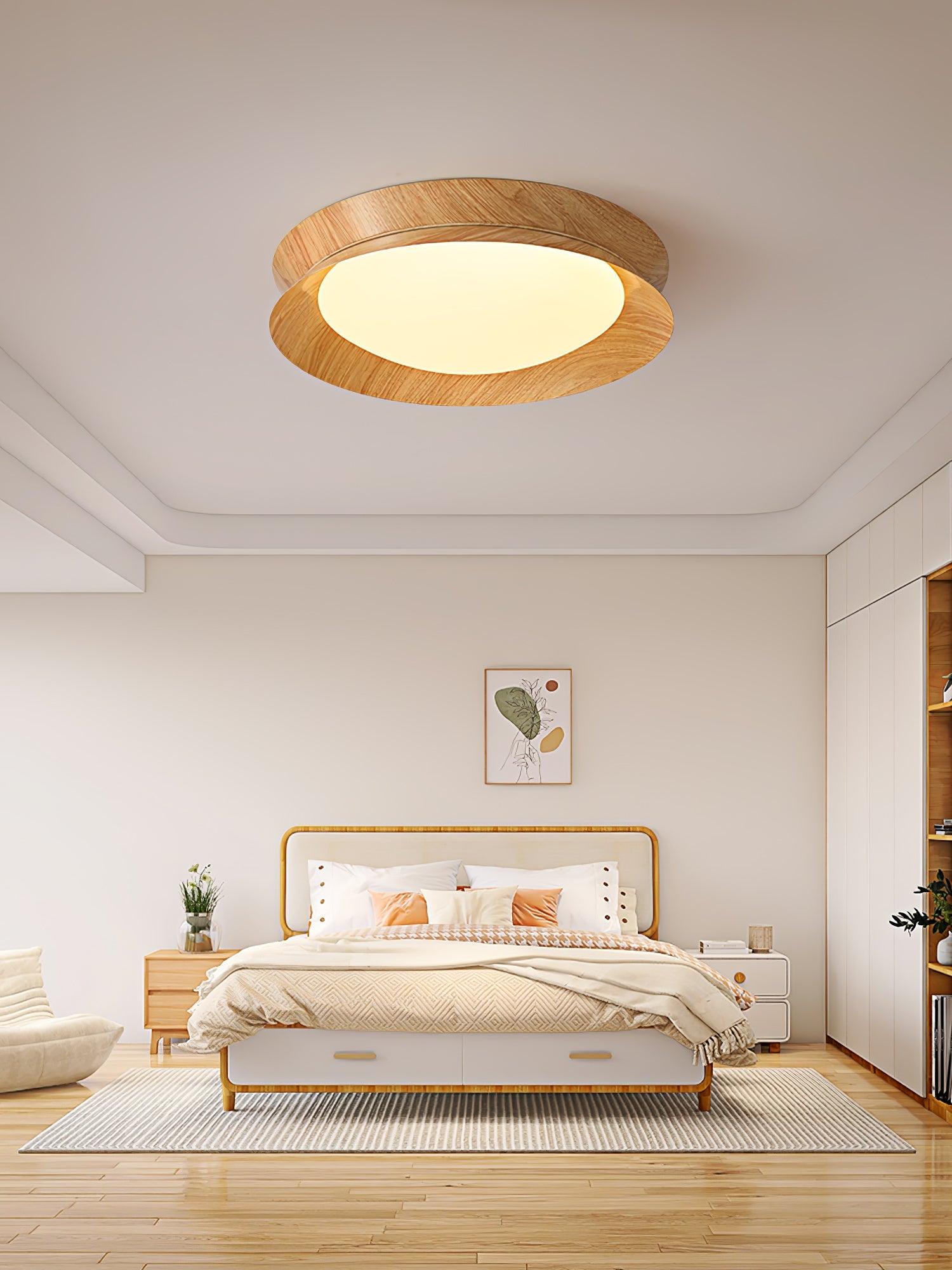 Wood Grain Round Ceiling Light - Lumpaz