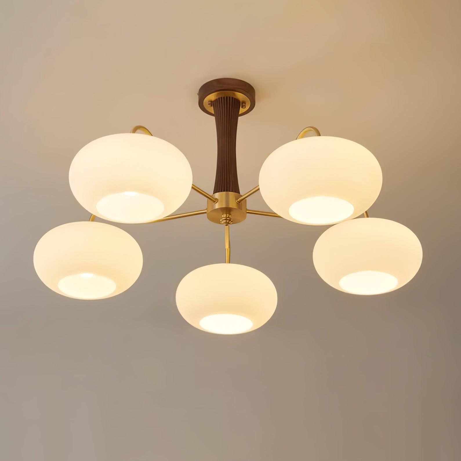 Brass Wooden Persimmon Ceiling Lamp - Lumpaz
