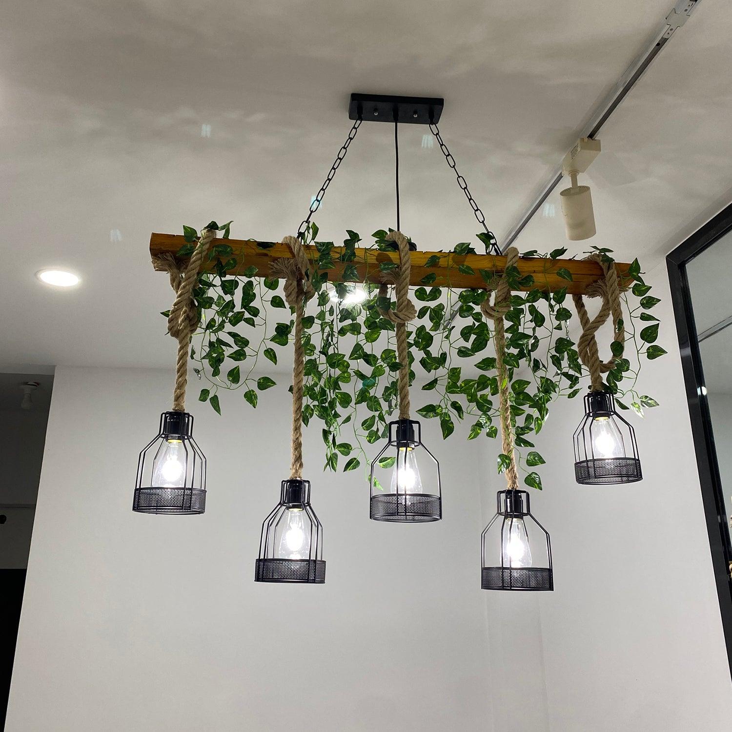 Rustic Wooden Chandelier - Lumpaz
