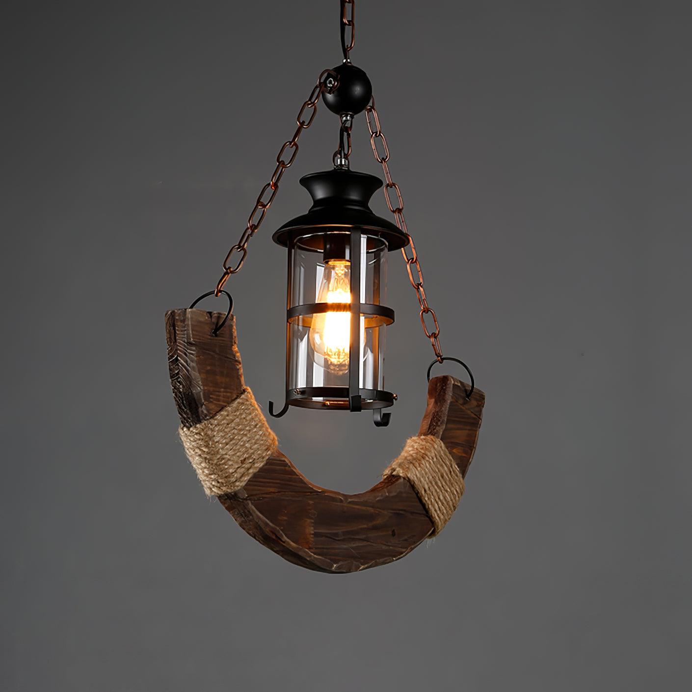 Nautical Industrial Style Wooden Chandelier - Lumpaz