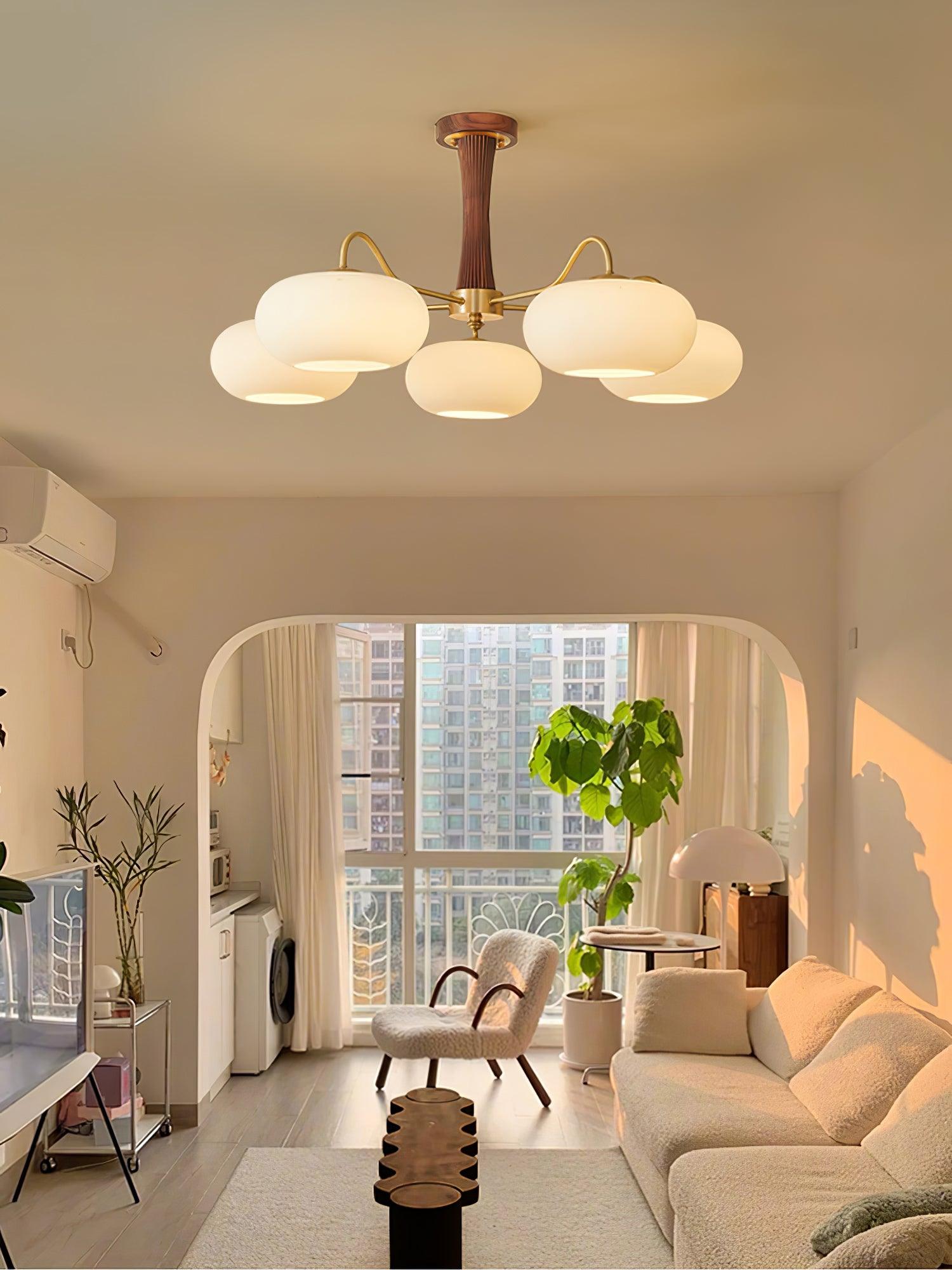 Brass Wooden Persimmon Ceiling Lamp - Lumpaz