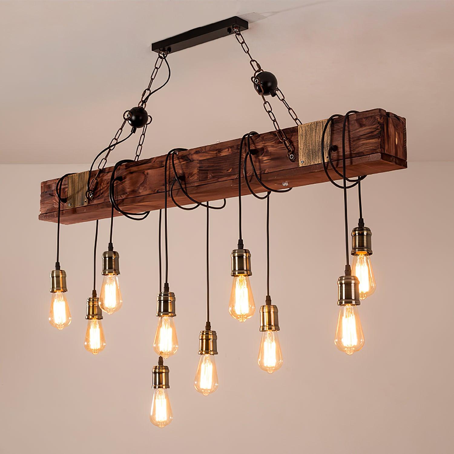 Wood Hanging Multi Chandelier - Lumpaz