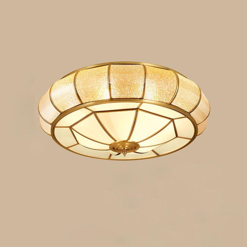Colonial Glass Drum Ceiling Light - Lumpaz