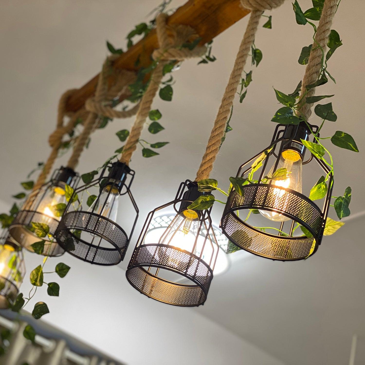 Rustic Wooden Chandelier - Lumpaz