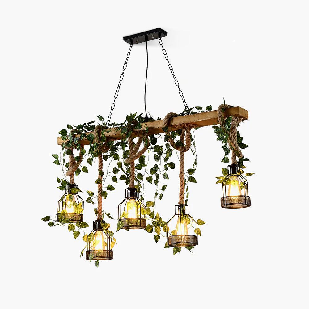 Rustic Wooden Chandelier - Lumpaz