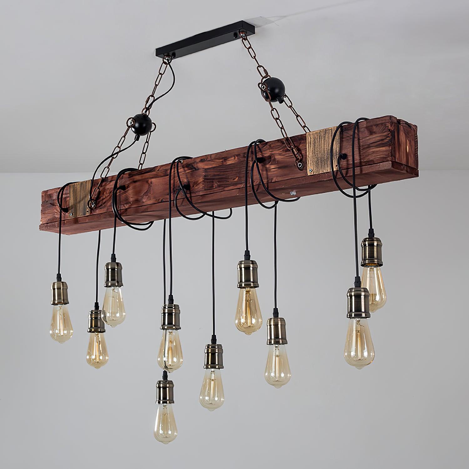 Wood Hanging Multi Chandelier - Lumpaz