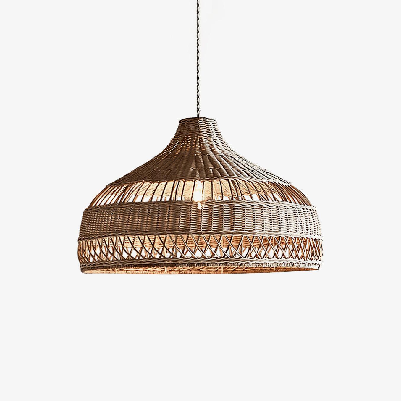 Artisanal Rattan Dome Pendant Lamp - Lumpaz
