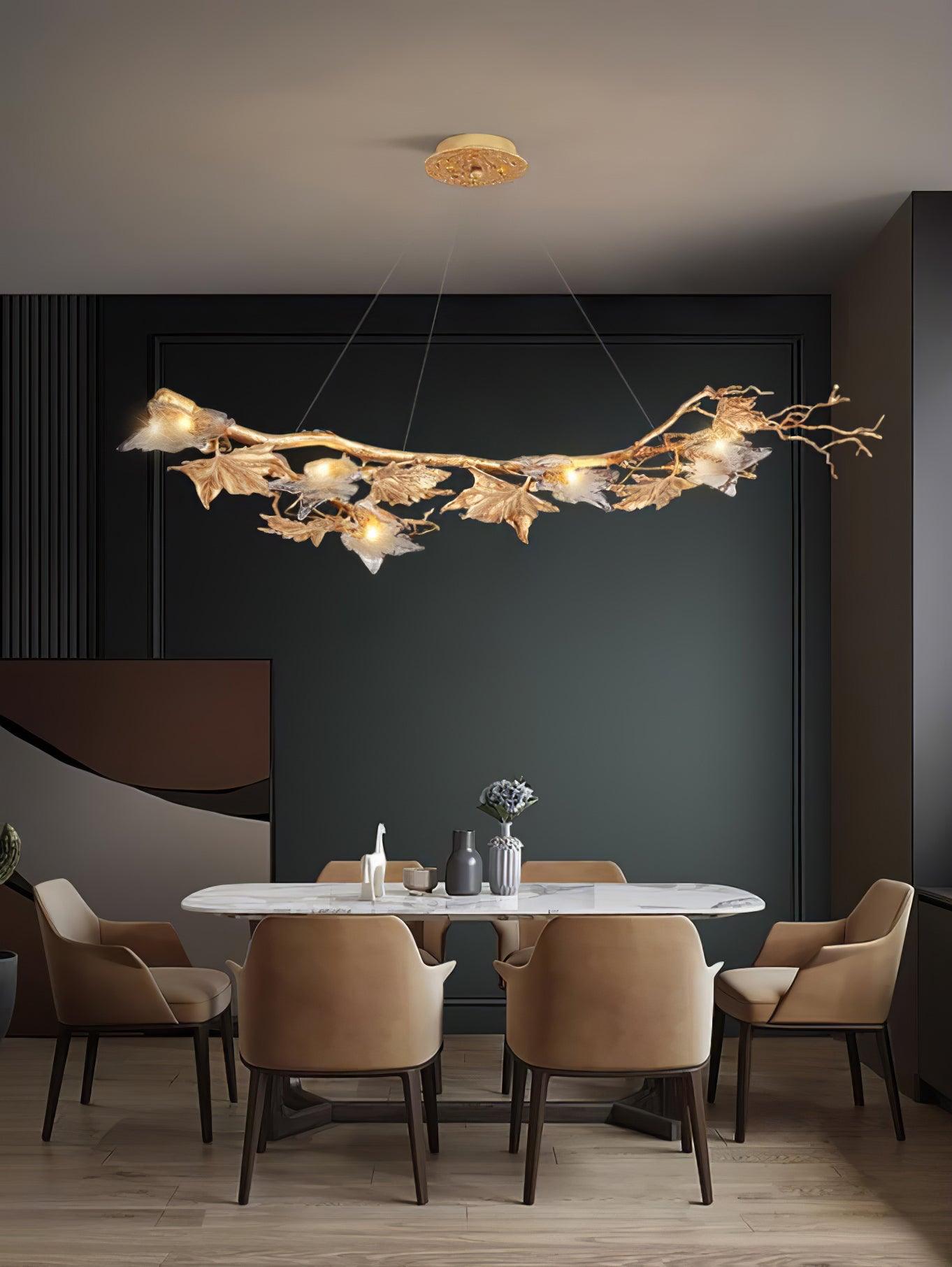 Folio Branch Brass Chandelier - Lumpaz