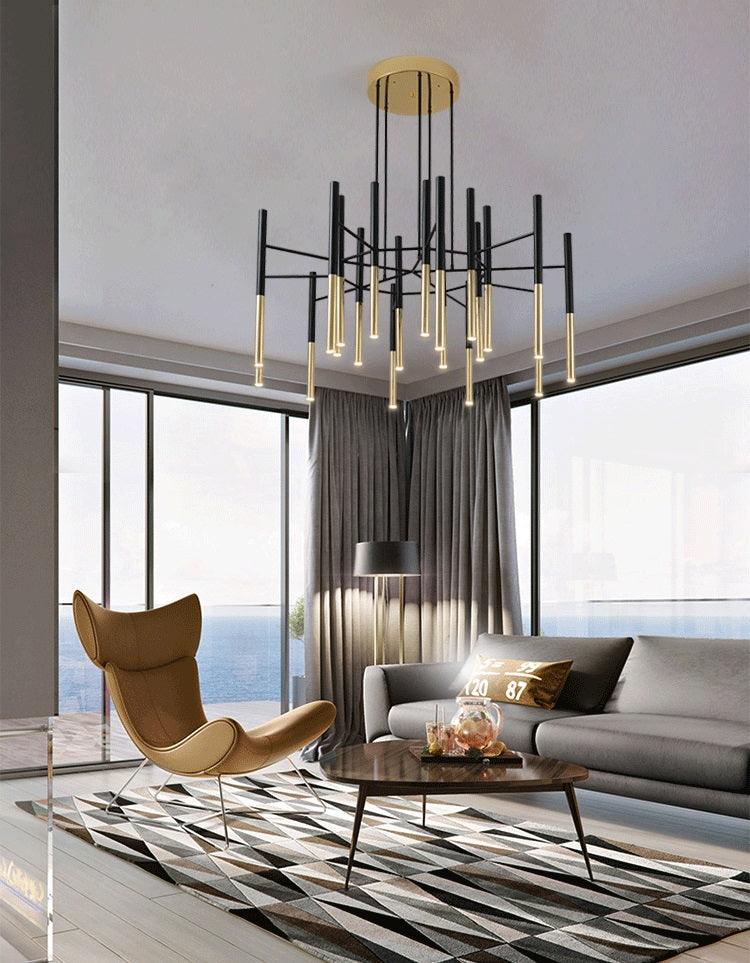 Metal Tubular Chandelier - Lumpaz