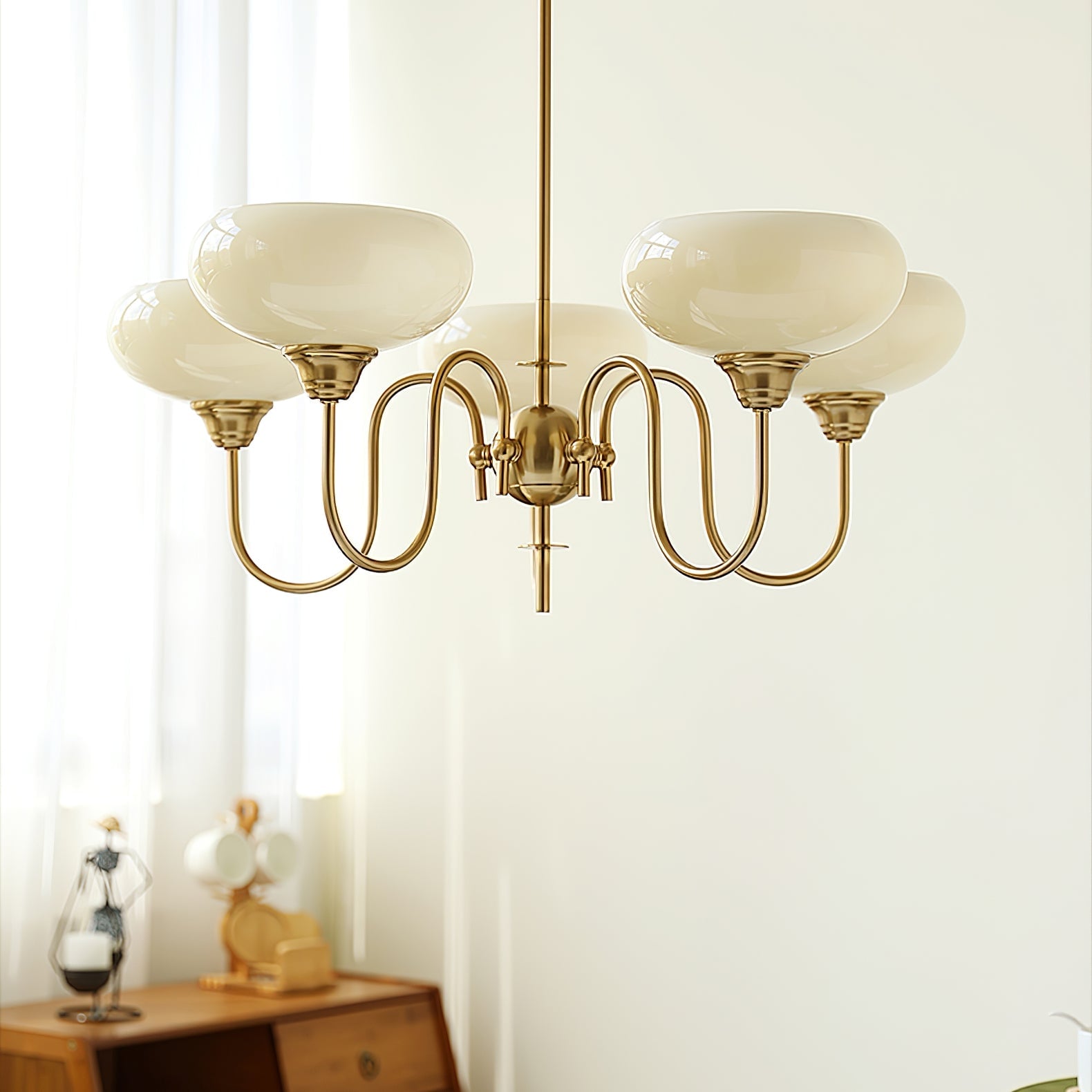 Creamy Persimmon Chandelier - Lumpaz