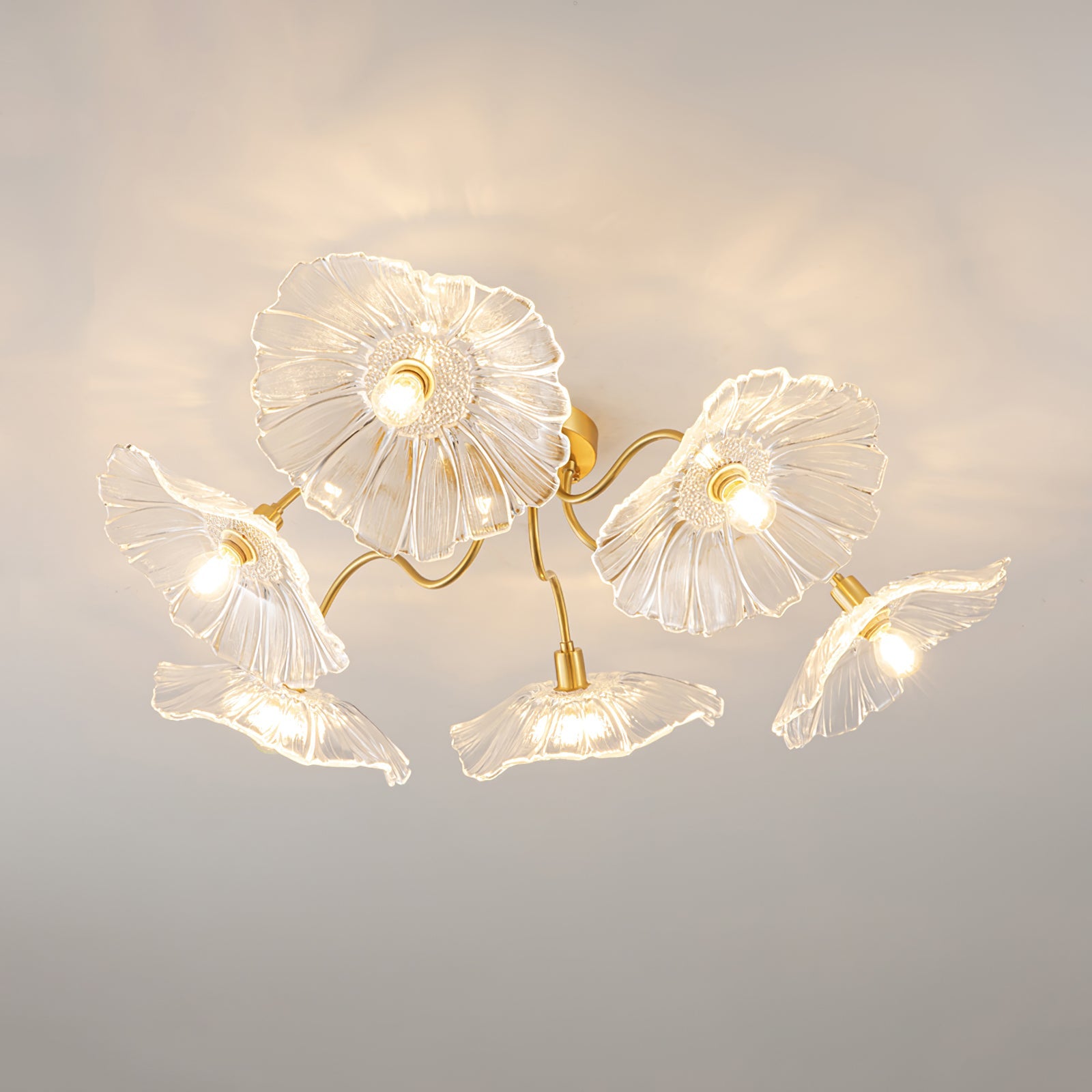 Lotus Leaf Glass Ceiling Lamp - Lumpaz