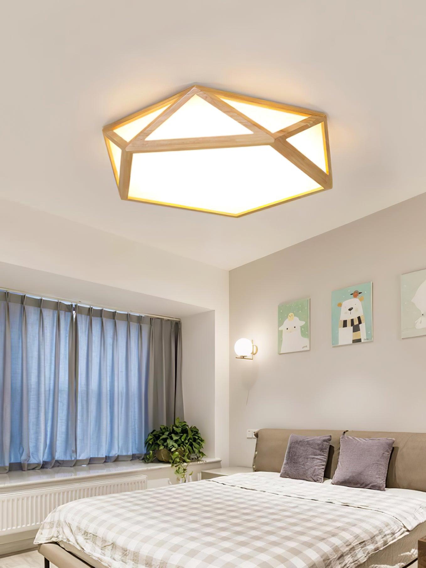 Diamond Wooden Ceiling Lamp - Lumpaz