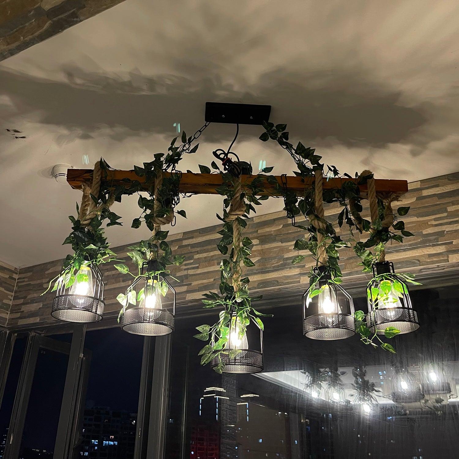 Rustic Wooden Chandelier - Lumpaz