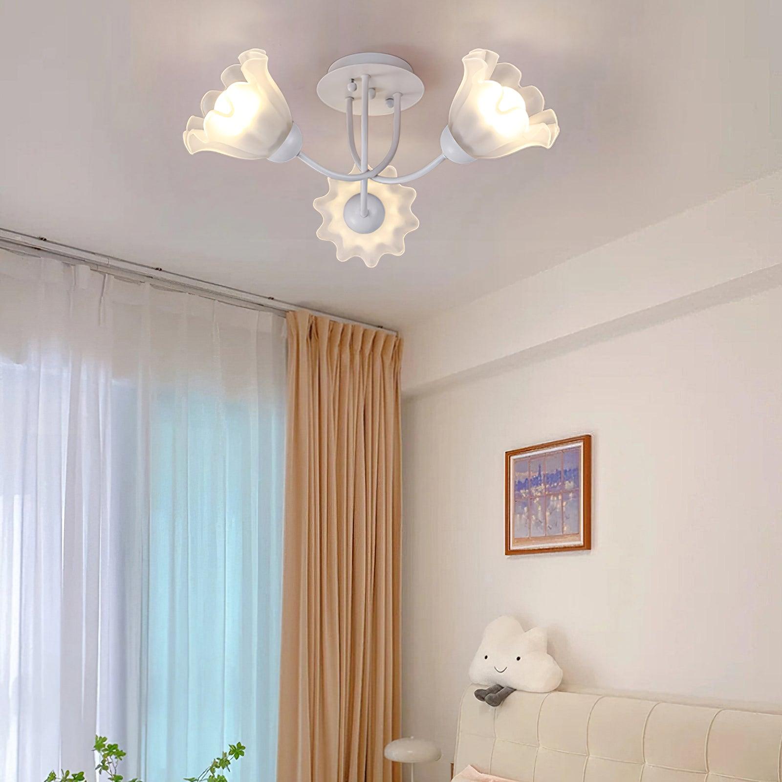 Floral Sculpted Ceiling Lamp - Lumpaz
