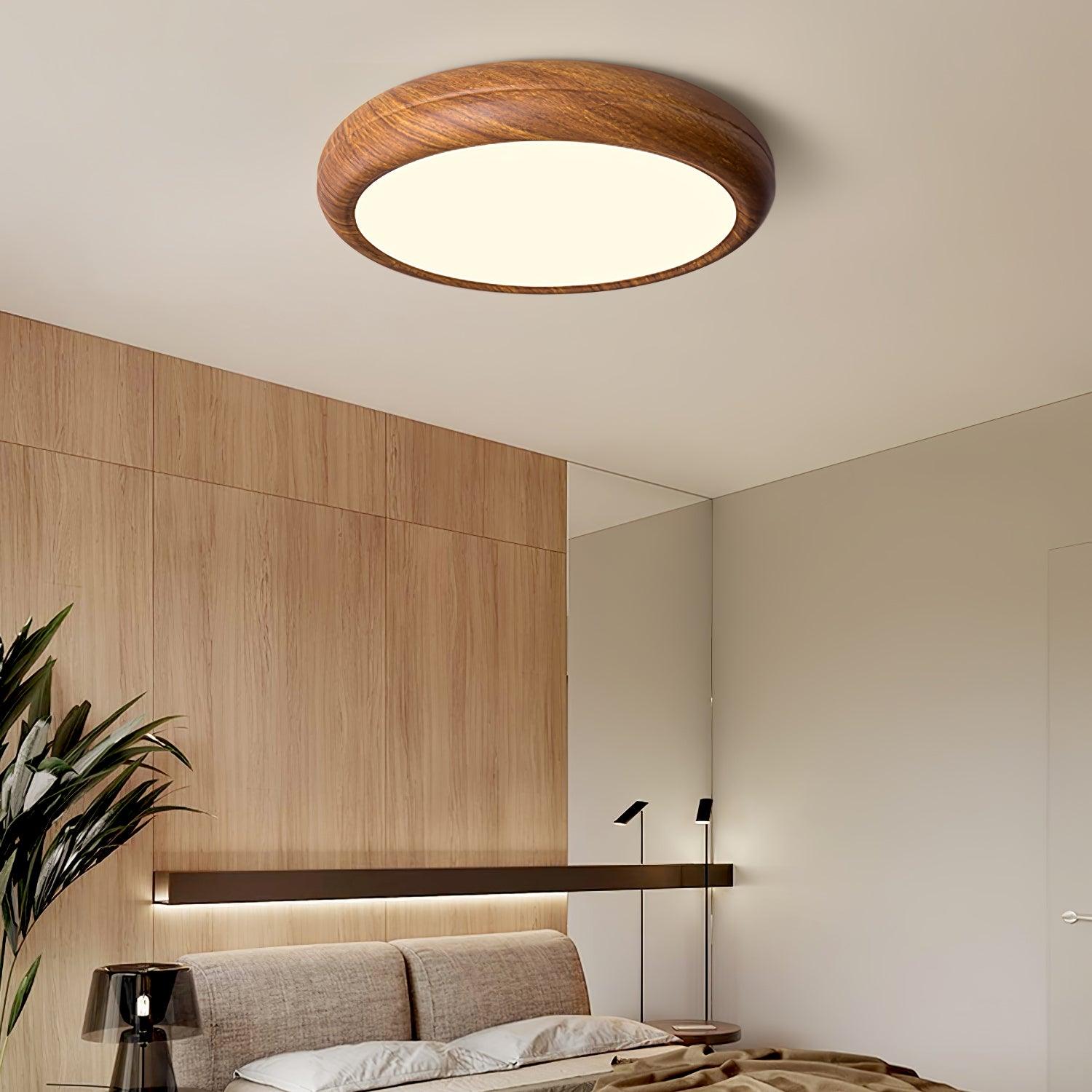 Wood Grain Round Ceiling Lamp - Lumpaz