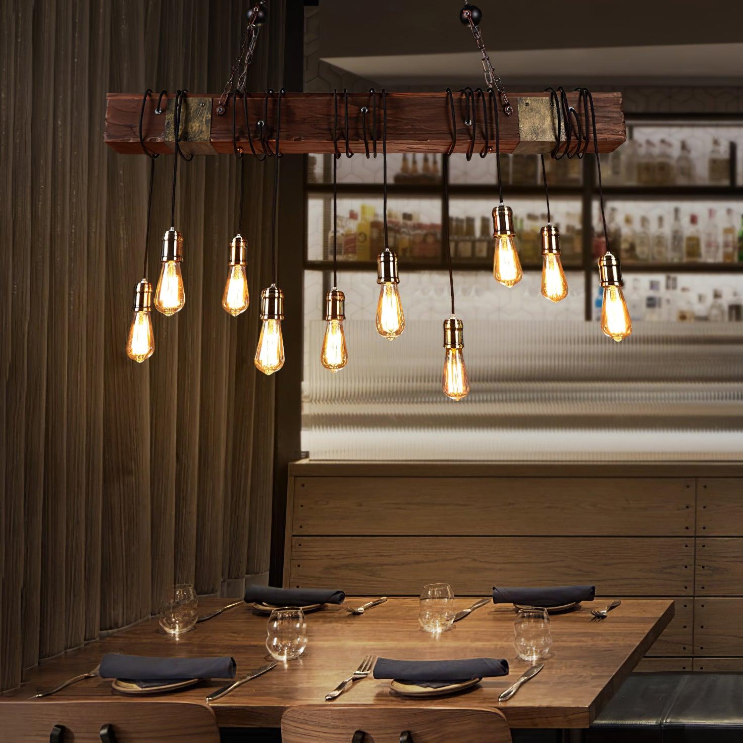Wood Hanging Multi Chandelier - Lumpaz