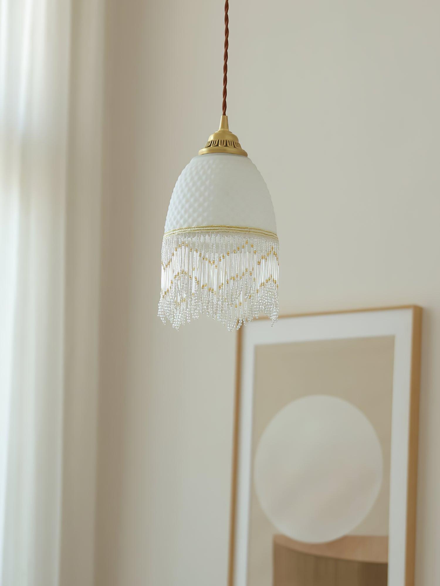 Mesh Tassel Glass Pendant Light - Lumpaz