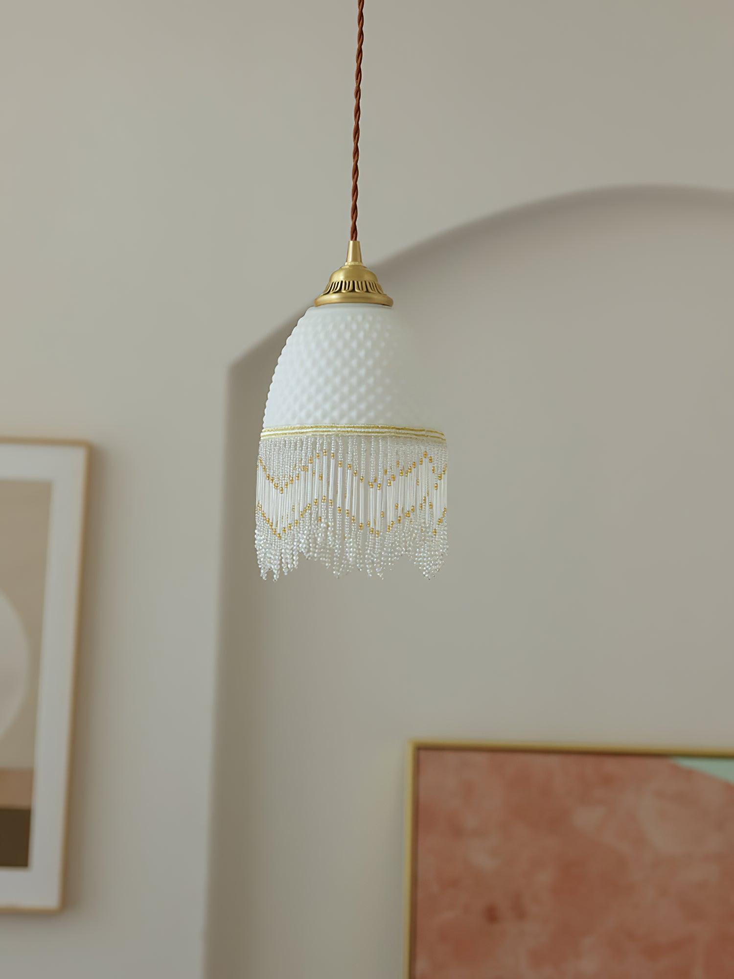 Mesh Tassel Glass Pendant Light - Lumpaz