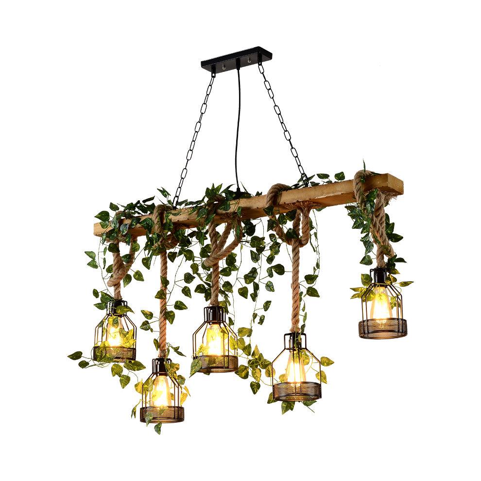 Rustic Wooden Chandelier - Lumpaz