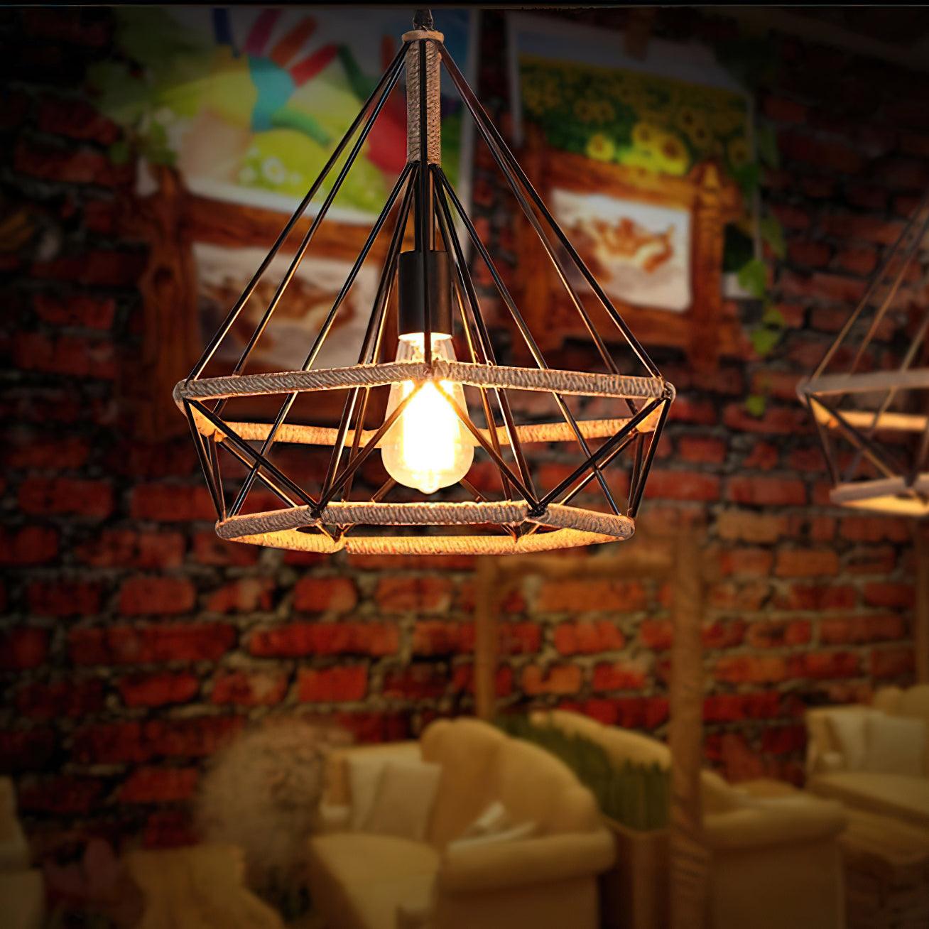 Retro Hemp Rope Interesting Pendant Light - Lumpaz