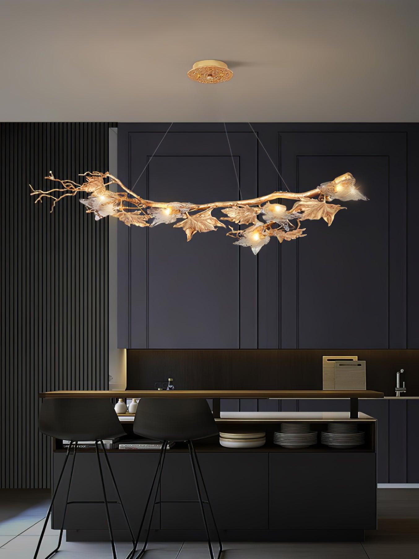 Folio Branch Brass Chandelier - Lumpaz
