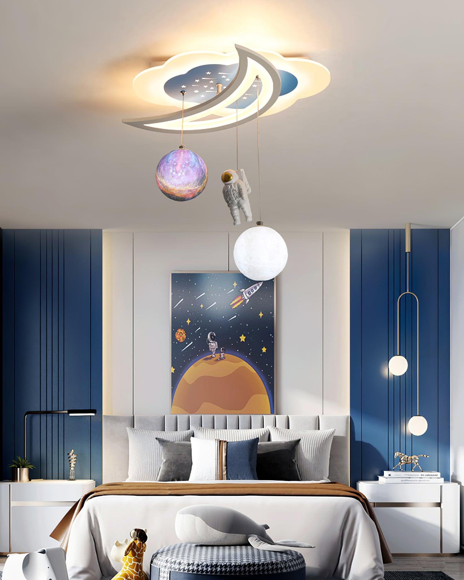 Space Astronaut Star Ceiling Lamp - Lumpaz