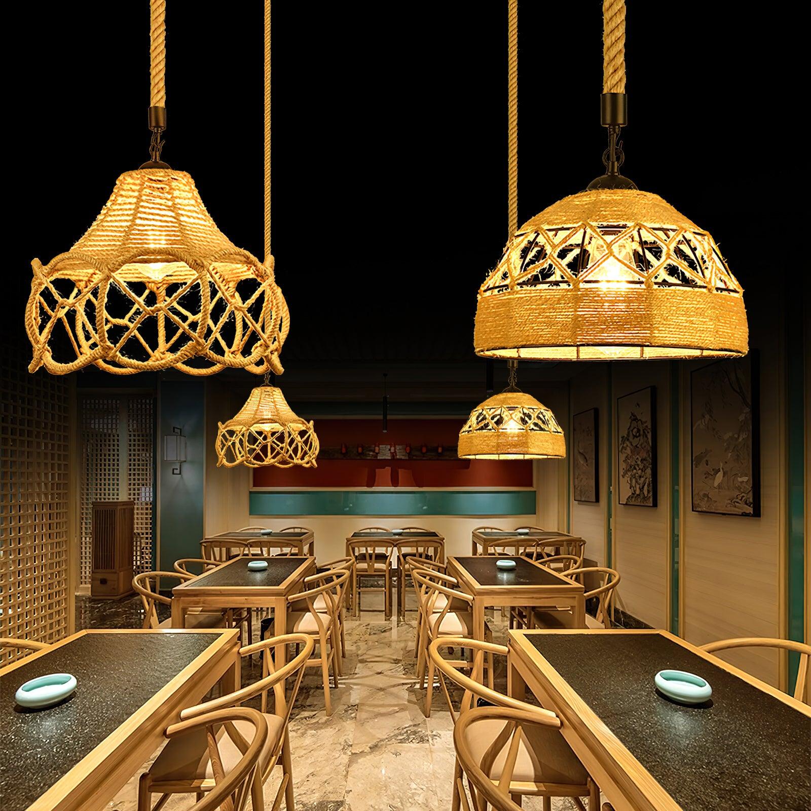 Retro Hemp Rope Interesting Pendant Light - Lumpaz