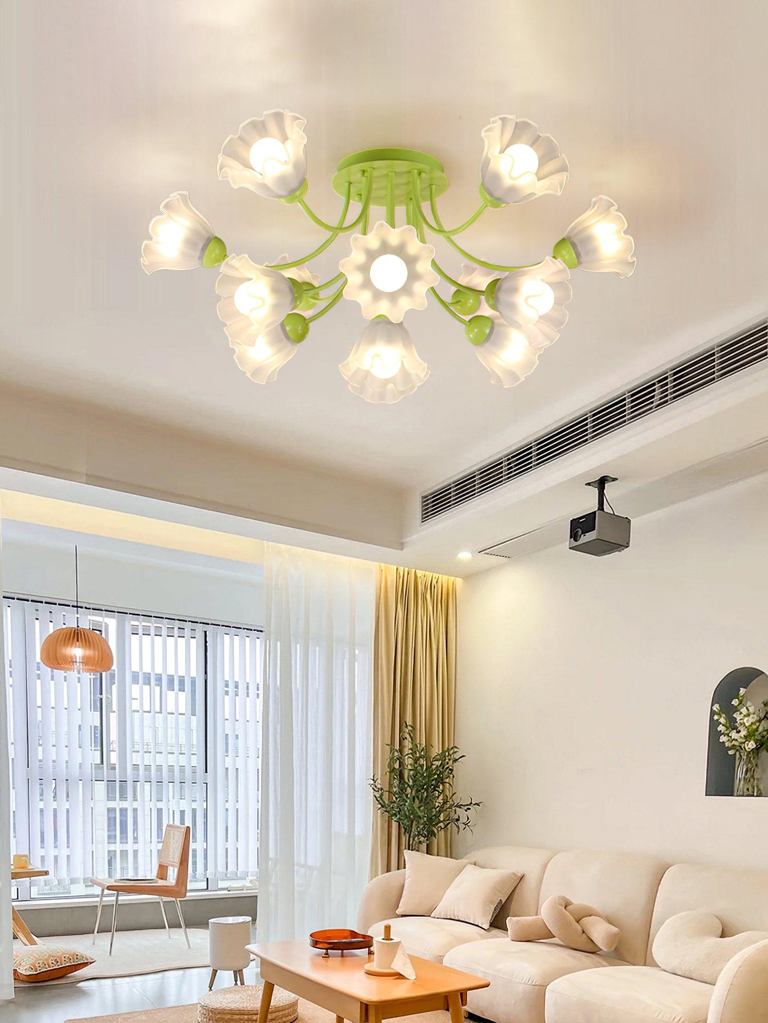 Floral Sculpted Ceiling Lamp - Lumpaz