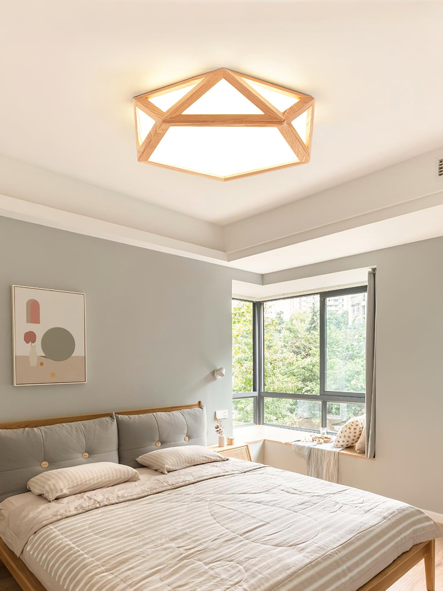 Diamond Wooden Ceiling Lamp - Lumpaz