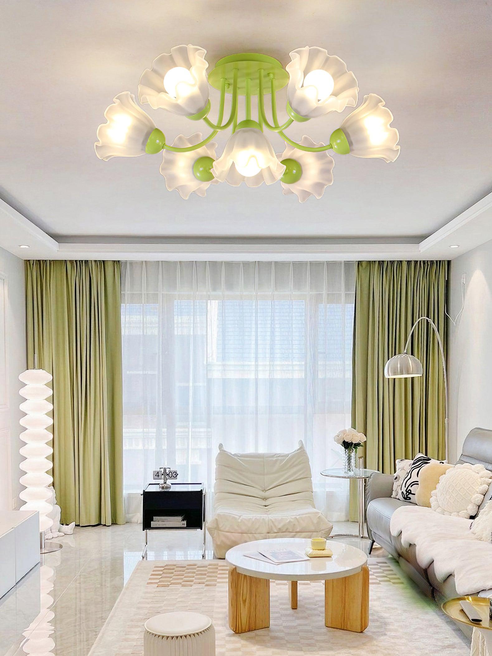Floral Sculpted Ceiling Lamp - Lumpaz