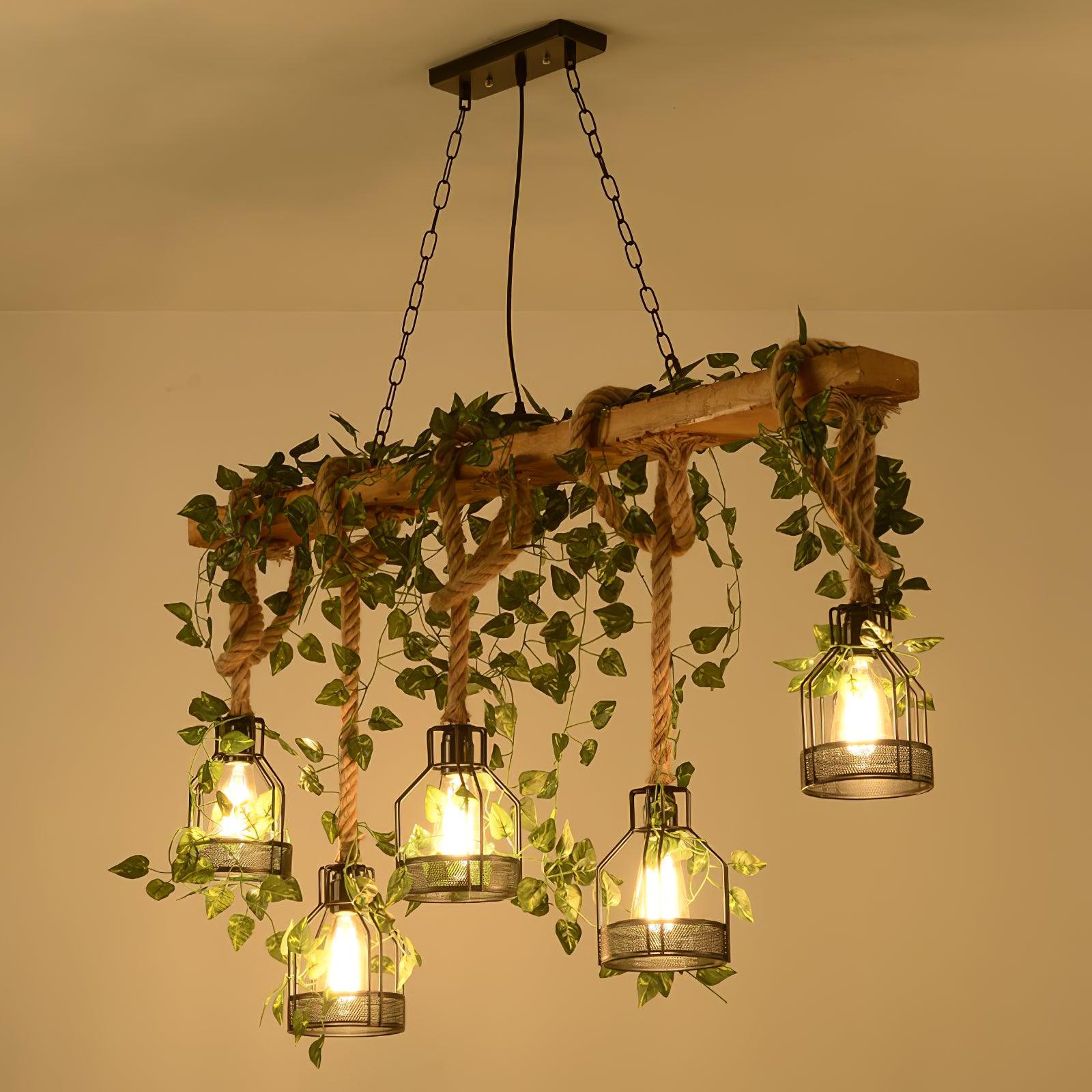 Rustic Wooden Chandelier - Lumpaz