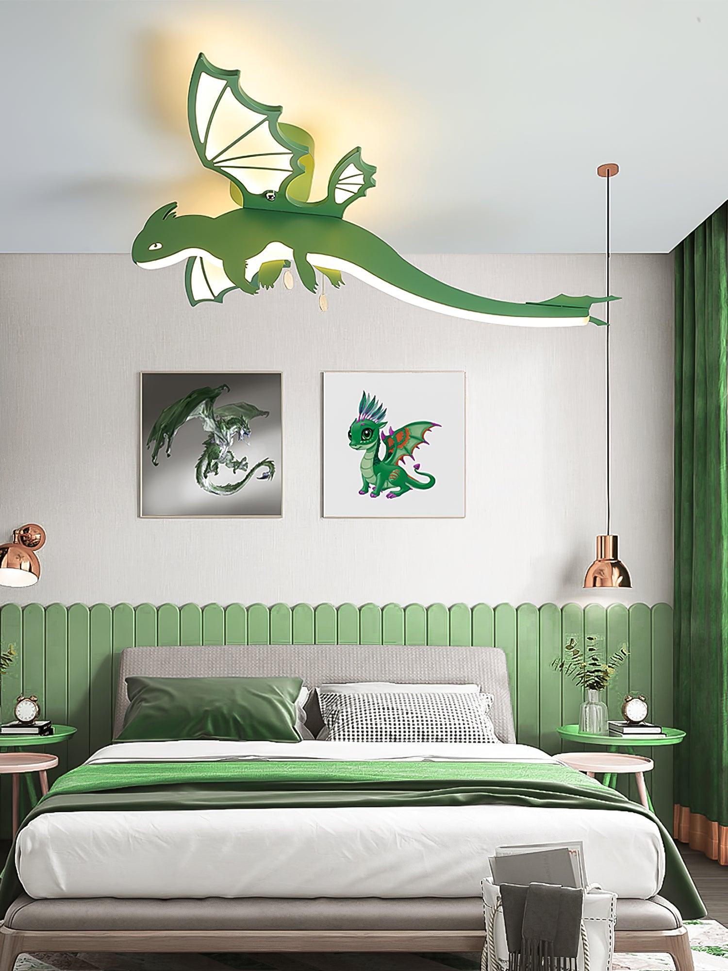 Green Dinosaur Ceiling Light - Lumpaz