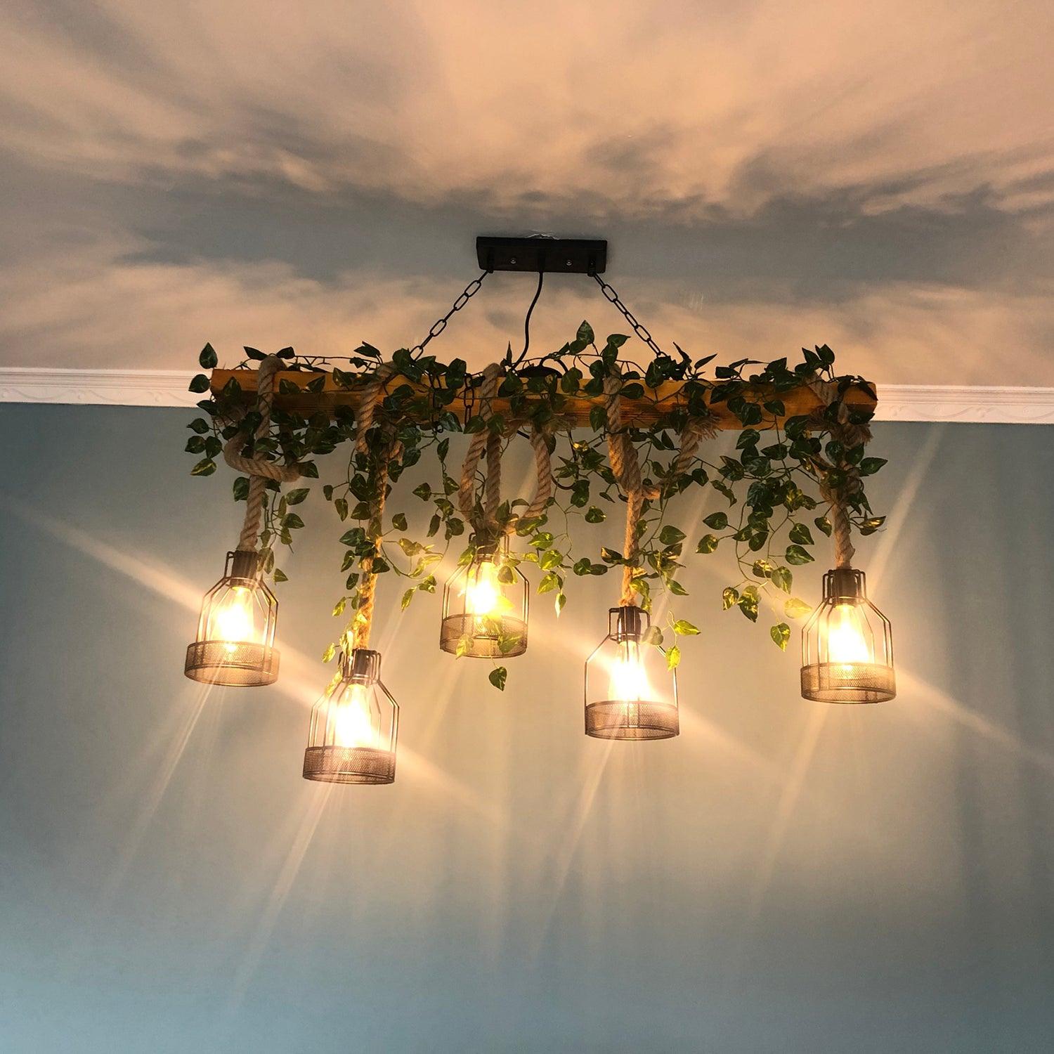 Rustic Wooden Chandelier - Lumpaz