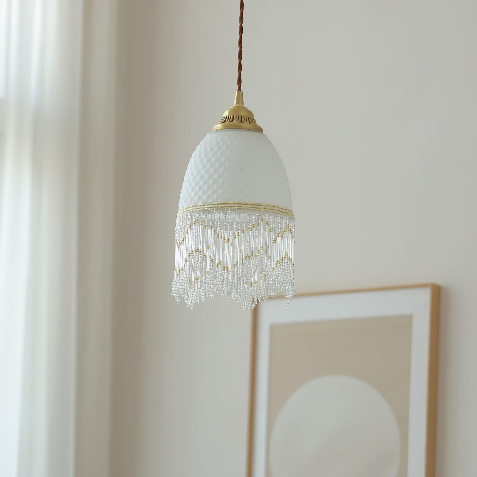 Mesh Tassel Glass Pendant Light - Lumpaz