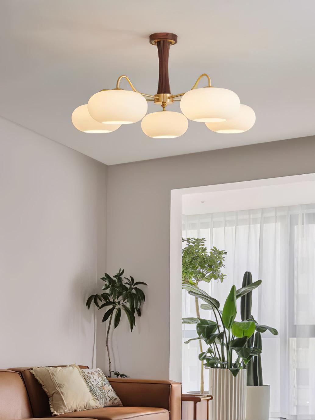 Brass Wooden Persimmon Ceiling Lamp - Lumpaz
