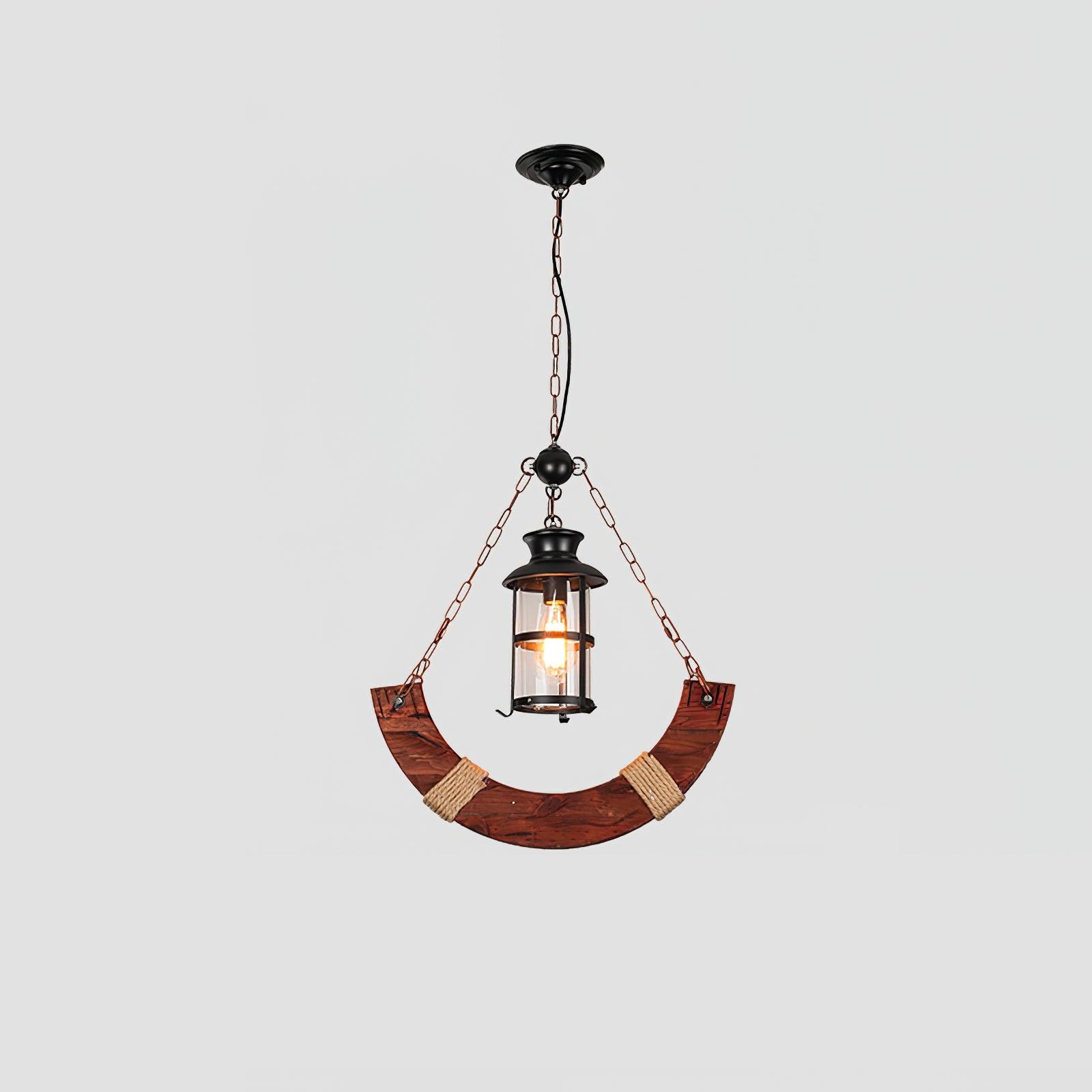 Nautical Industrial Style Wooden Chandelier - Lumpaz