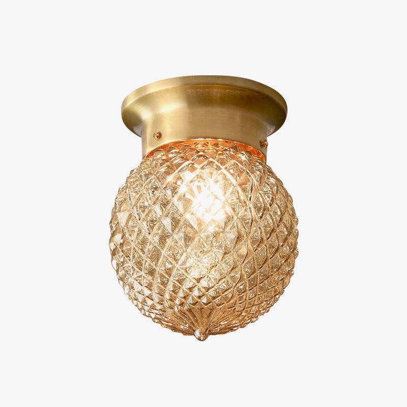 Reeded Globe Flush Ceiling Light - Lumpaz
