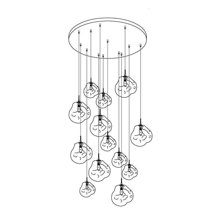 Multi Lava Round Pendant Lamp - Lumpaz