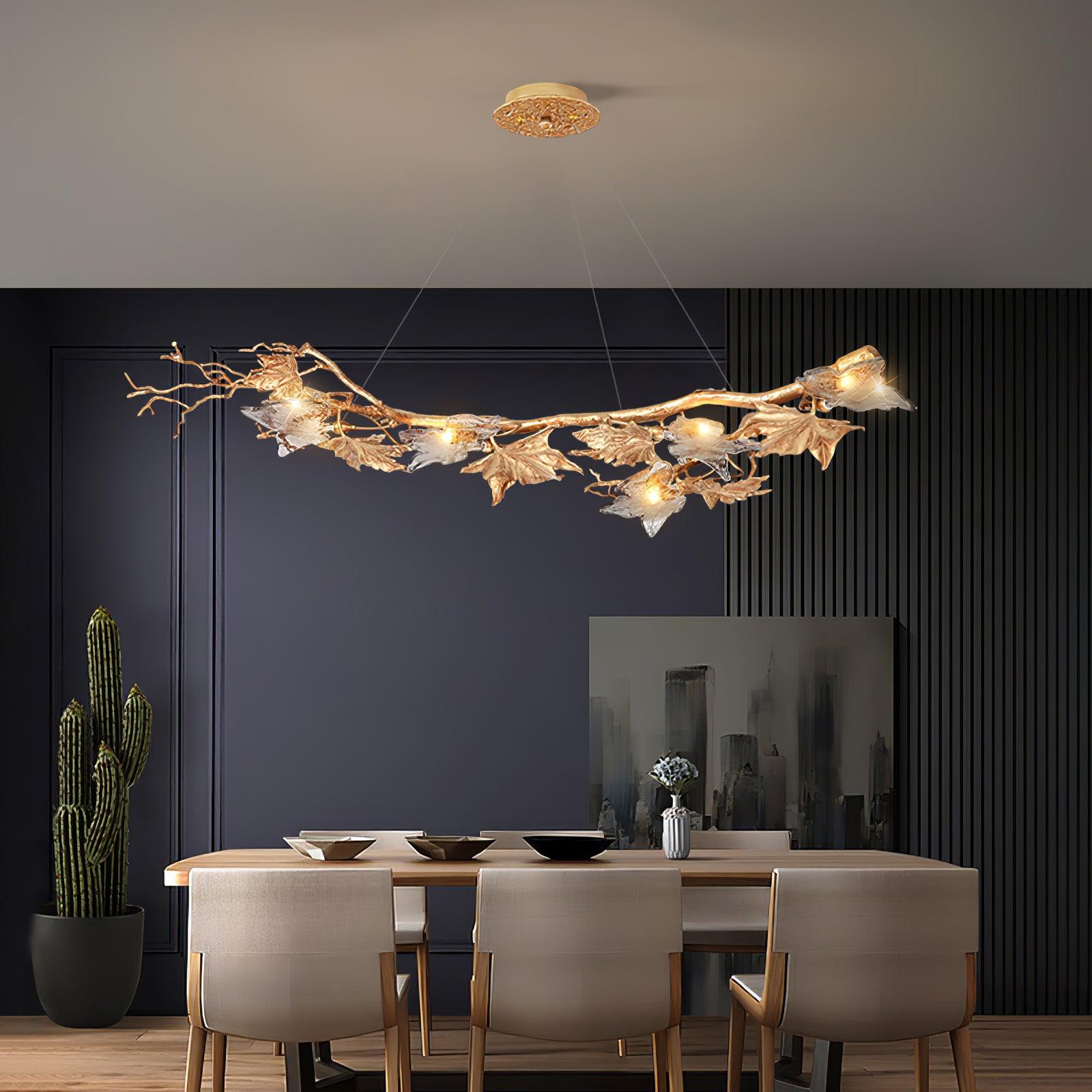 Folio Branch Brass Chandelier - Lumpaz