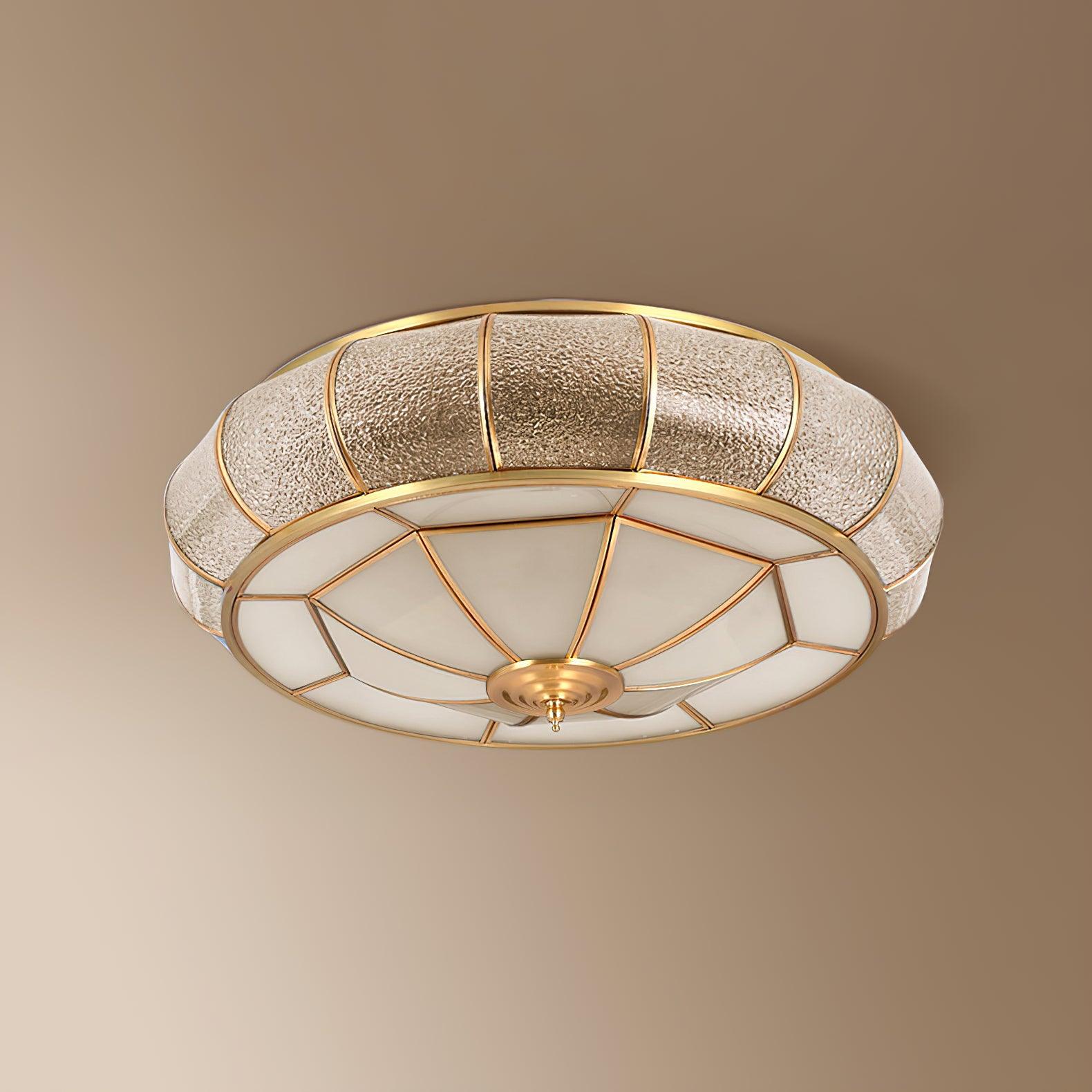 Colonial Glass Drum Ceiling Light - Lumpaz