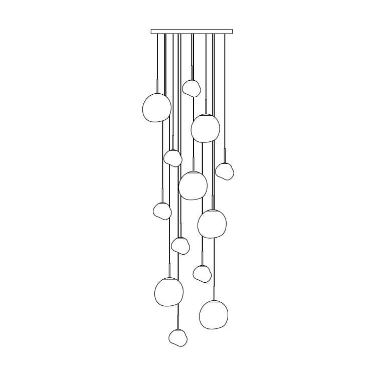 Multi Lava Round Pendant Lamp - Lumpaz