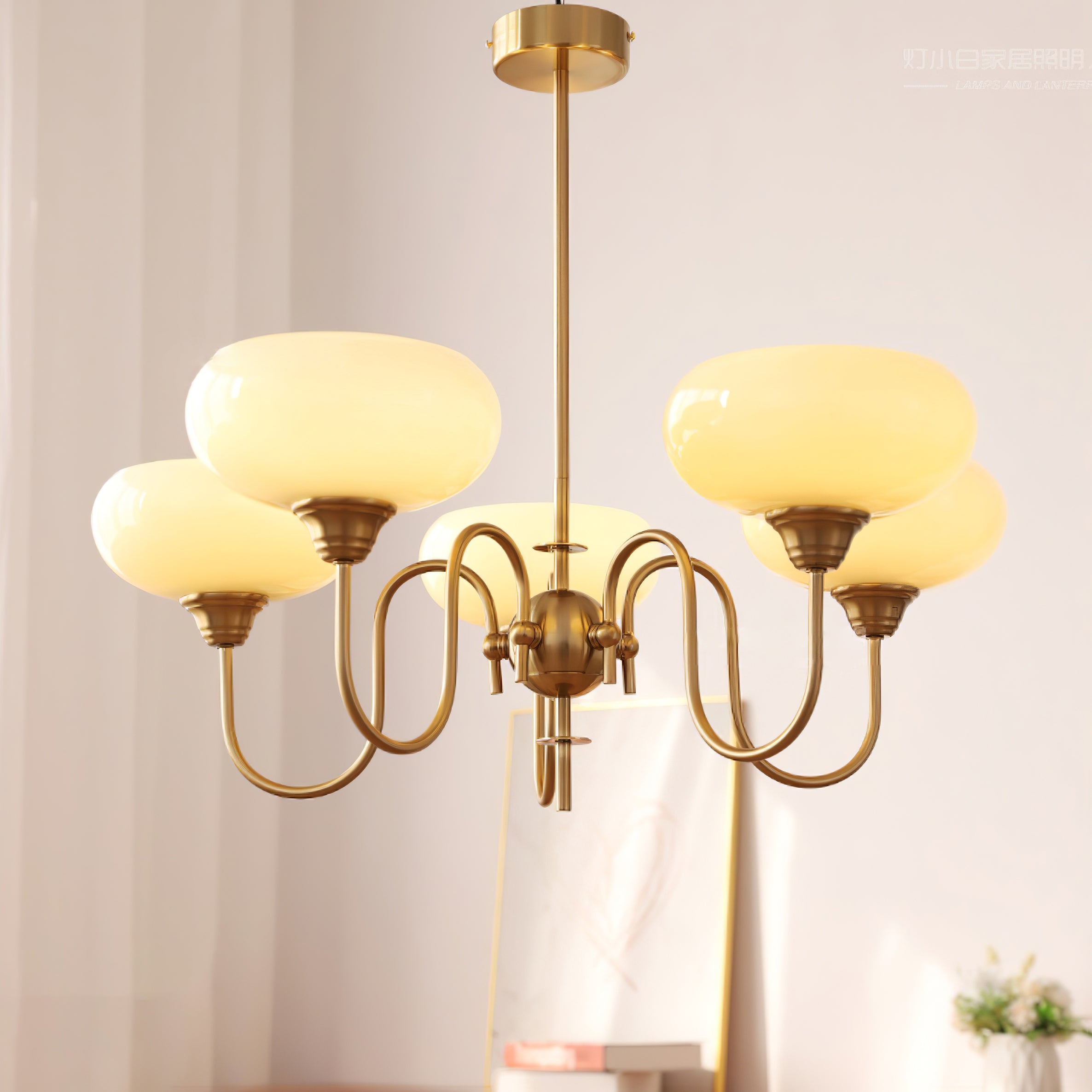 Creamy Persimmon Chandelier - Lumpaz