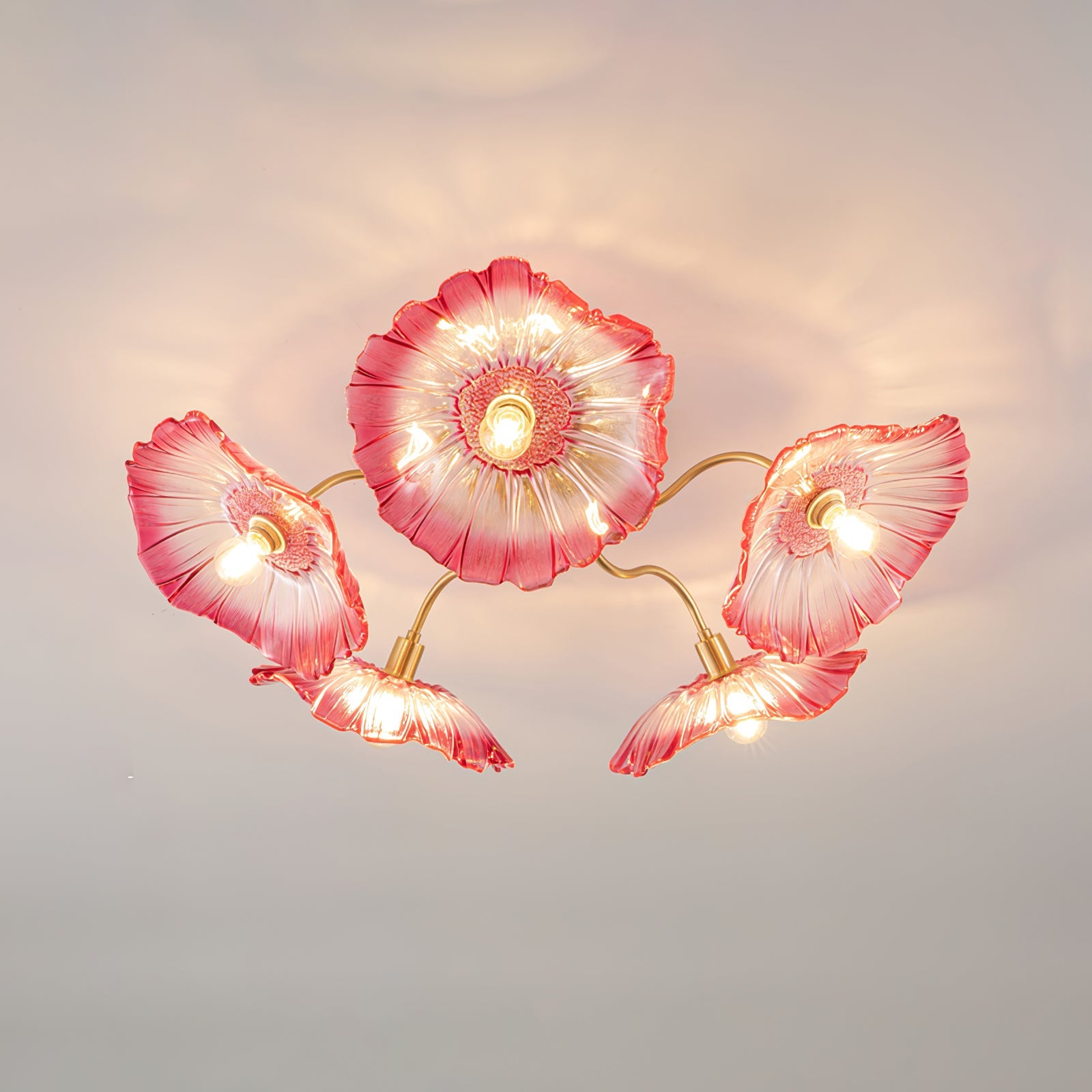 Lotus Leaf Glass Ceiling Lamp - Lumpaz