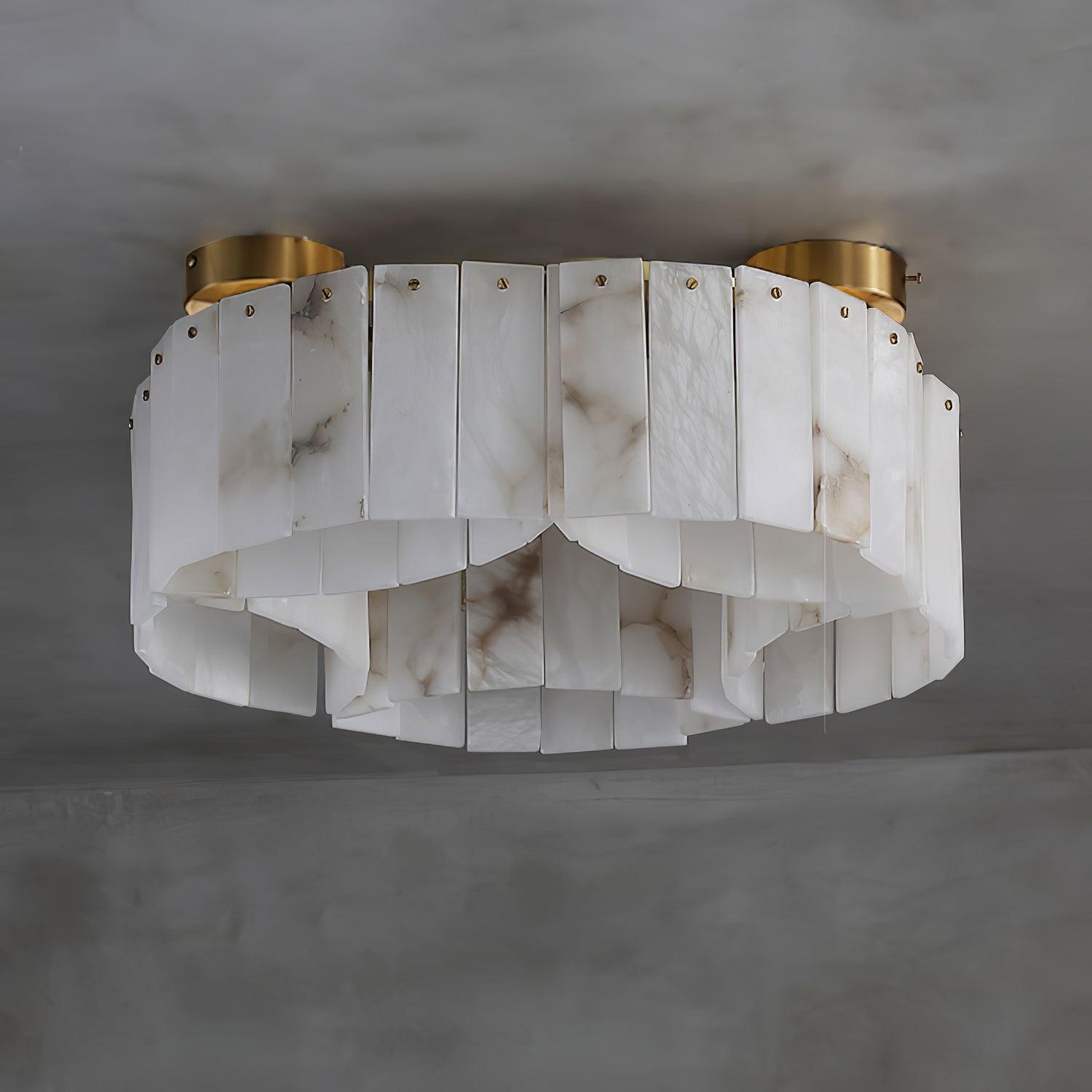 Luxe Alabaster Brass Ceiling Lamp - Lumpaz