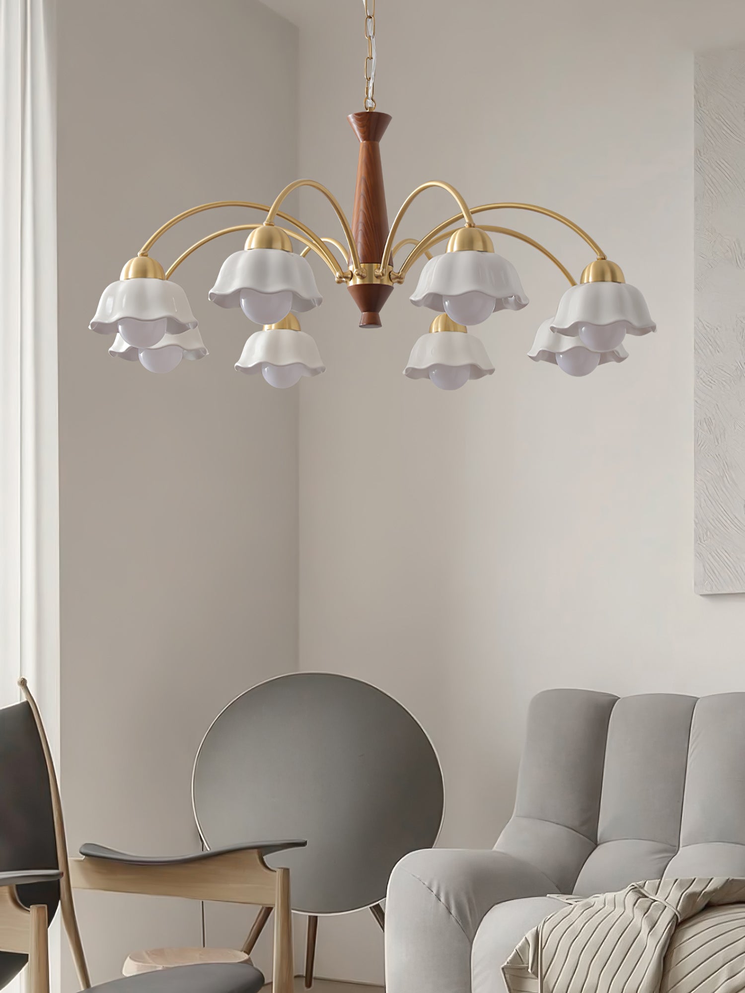 Swedish Modern Brass Chandelier - Lumpaz