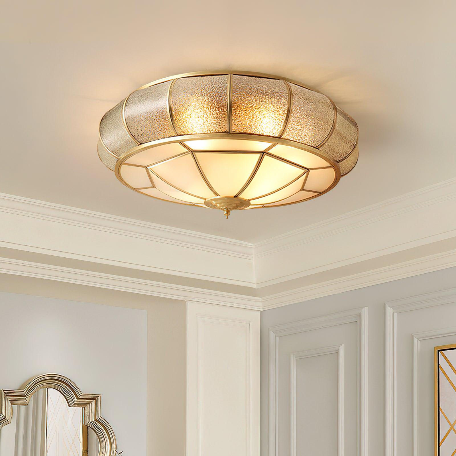 Colonial Glass Drum Ceiling Light - Lumpaz