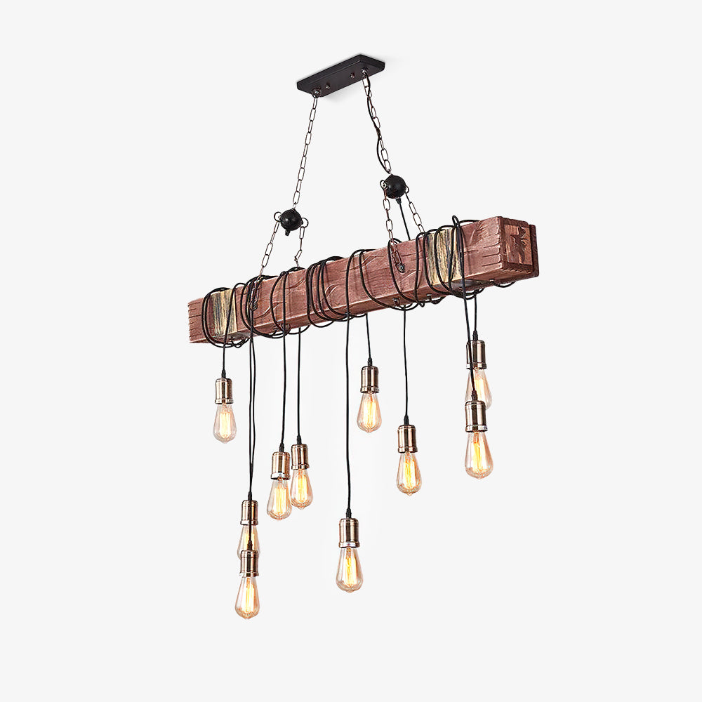 Wood Hanging Multi Chandelier - Lumpaz