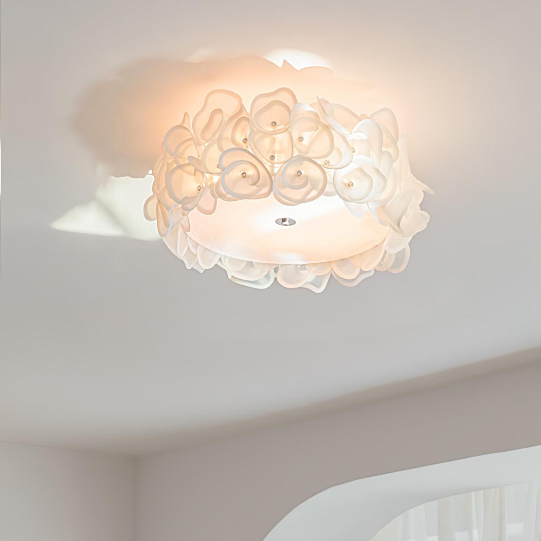 White Hydrangea Ceiling Lamp - Lumpaz