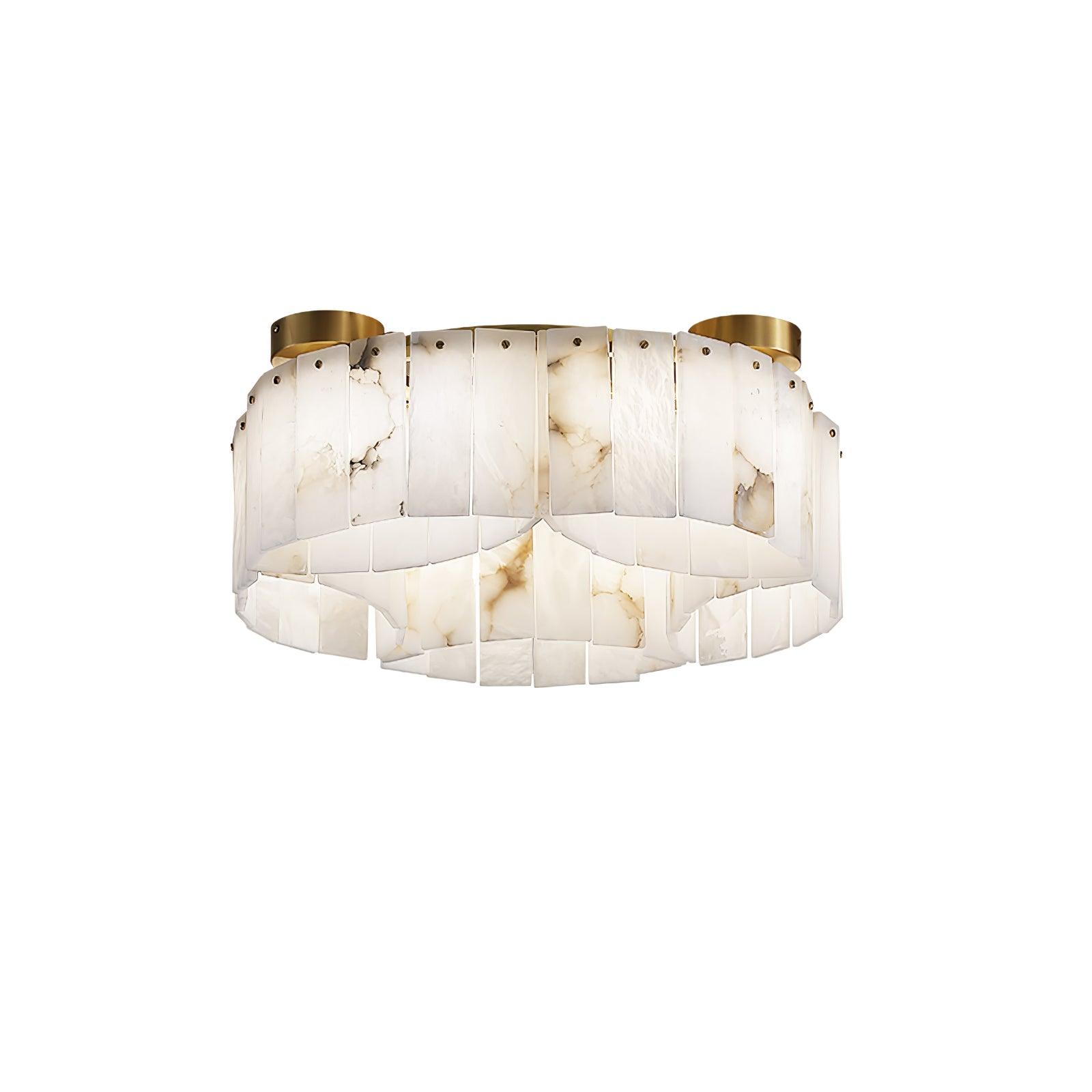 Luxe Alabaster Brass Ceiling Lamp - Lumpaz